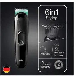 Braun MG3321, 6-in-1 Beard Trimmer for Men, All-in-One Tool, 5 attachments Trimmer 50 min Runtime 13 Length Settings image 3