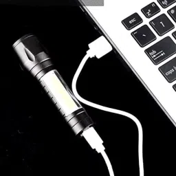 LED Flashlight with COB Light Mini Waterproof USB Rechargeable 3 Modes Pen Clip 2 hrs Torch Emergency Light-image-56