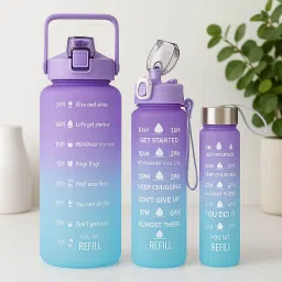HydroGlow Gradient Motivational Water Bottle 2000 ml Bottle-image-67