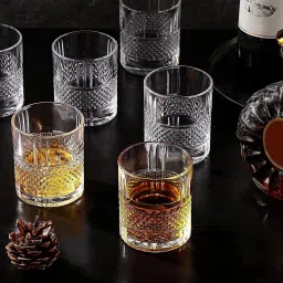 (Pack of 6) Scotch Bourbon Cognac Brandy Cocktail Old Fashioned Cocktail Tumblers Glass Set Whisky Glass-picture-22