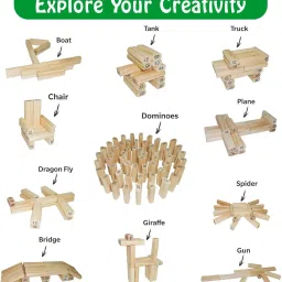 heku Tumbling Tower Wooden Blocks 48 Pcs 4 Dice Building Blocks Game Challenging image 2
