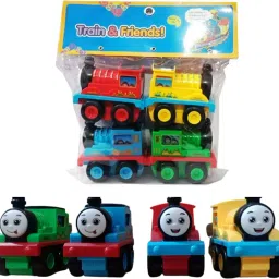Trains & Friends Adventures, Small Push Along Train Engine Pull Back Set of 4-image-21