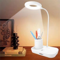 Rechargeable LED Desk Table Lamp Torch ON/ OFF With Pen Stand Night Desk Light Study Lamp-8