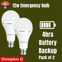 Pack of 2 – 12W Rechargeable Emergency Bulbs 3 hrs Bulb Emergency Light-18