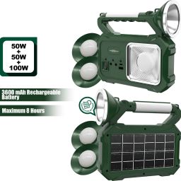 Solar Rechargeable 200W Torch Light 5 Lightning Mode With In Built Solar Panel 8 hrs Torch Emergency Light-13