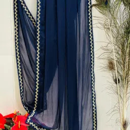 Organza Self Design Multicolor Women Dupatta-image-62