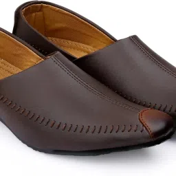 Ethnic Half Cut Slip On Juttis for Wedding|Traditional Kurtas Shoes Mojaris For Men-image-94