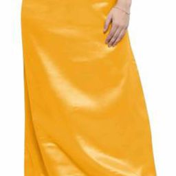 Evafasion Dark Yellow Satin Silk Petticoat Pure Silk, Pure Satin Petticoat-image-49