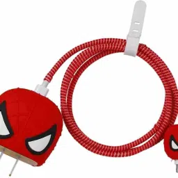 KNJ Spiderman Theme iPhone Charger Case for iOS Lightning Cable and Adapter Cable Protector-image-77