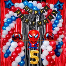 5th Spiderman Theme Birthday Decoration Items Kit for Boys-picture-10