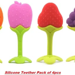 Silicone BPA Free Natural Organic Nipple Teethers for Newborn (Pack of 4) Teether-23