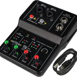 Q12 2 Channel Audio Mixer Mini Usb Audio Interface for Recording ,48V Powered Digital Sound Mixer-2