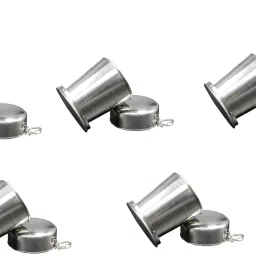 (Pack of 5) Stainless Steel Folding Glass Travel Cup/Camping Water Glass/Collapsible Glass Water/Juice Glass-10