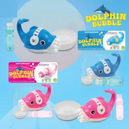 kalpaira Dolphin Bubble Gun, Portable 10-Hole Bubble Machine with Continuous Blast Water Gun image 3