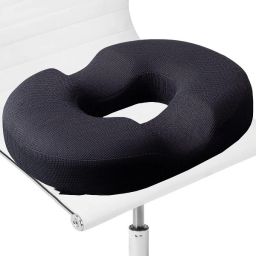 Donut Seat Cushion Pillow -Pain Relief for Hemorrhoids Piles Hip Support - Black Back / Lumbar Support-20