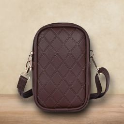 Brown Women Sling Bag Stylish Leather Mobile Sling Bag For Women Side Crossbody Purse black brown tan-image-23