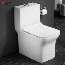 P-TRAP CERAMIC ONE PIECE WESTERN TOILET COMMODE WITH SEAT COVER Western Commode-5