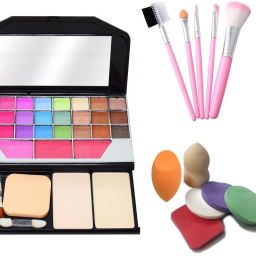 Makeup Kit + Makeup Brushes + Makeup Sponges 6 Piece + Eyeliner Black-28
