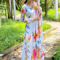 Printed Georgette Stitched Anarkali Gown-image-9