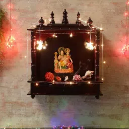 india home wood Brown Mango Wood Wall Mounted Mandir Without Door-picture-38