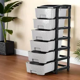 6-Tier Plastic Storage Cabinet Modular Plastic Drawer for Home/Office/Hospital Plastic Kitchen Trolley-image-73