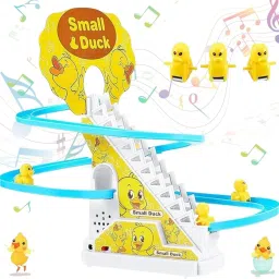 Duck Slide Track Set Toys| Lights & Music Stair-Climbing Race Track Game-picture-19