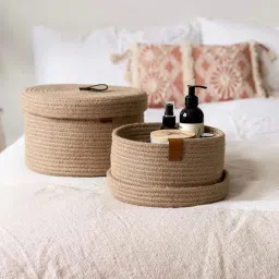Cotton, Jute Adorn Jute Storage Basket Storage Basket-picture-18