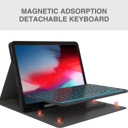 microware Backlight Keyboard with for iPad Pro 11 2020 2nd Gen, Detachable keyboard Bluetooth Handheld Tablet Keyboard image 3