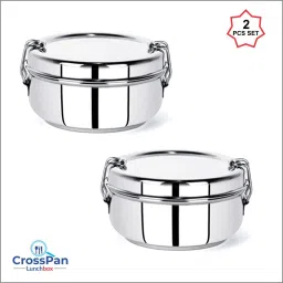 Klassic Stainless Steel Lunch Box with Separator Plate ,Locking Clip,(2PCSET) 2 Containers Lunch Box-image-12