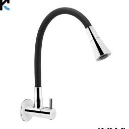 Full Brass Sink Tap Flexo Play Midnight Chrome | Shower & Aeartor Mode | Dual Flow flexible Silicone Swivel Spout 360 degree | Cold Water Tap Bib Tap Faucet-image-38