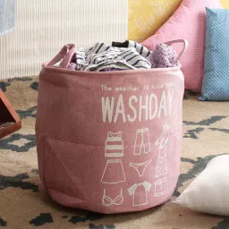 cortina 12 Ltr Pink Canvas Laundry Basket-picture-11