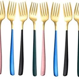 Gold Dinner Fork 12 Pieces, 304 Stainless Steel 21cm Forks Spoon Stainless Steel Dinner Fork Set-41