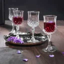 (Pack of 4) Engraved Wine Glass 160ML (Pack of 4) Glass Set Wine Glass-image-1