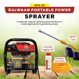 BPS-35 Portable Power Pressure Sprayer Pump, 35 cc, 2 Spray Guns & 50M Hose Pipe 0 L Hose-end Sprayer-image-24