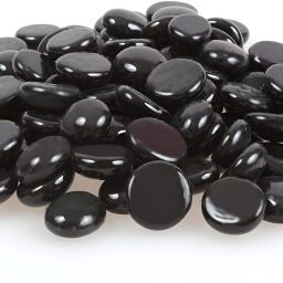 Milky Black Glass Stones/Pebbles for Home & Garden Decor Polished Asymmetrical Fire Glass Pebbles-image-24