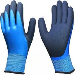 1 PAIR Waterproof Work Gloves Liquid Proof Double Coated Working Multi Purpose Nylon, NitrileSafety Gloves-image-85