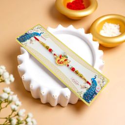 Designer Rakhi Gift Combo Set for Brother Rakhi for Brother Pearl Rakhi Set-9