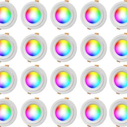 9W 7-in-1 Round LED Conceal Panel Down Light Colour Changing Light (Red/Blue/Pink/Green/Yellow/Sky-blue/White, Pack of 20) Ceiling Light Ceiling Lamp-2