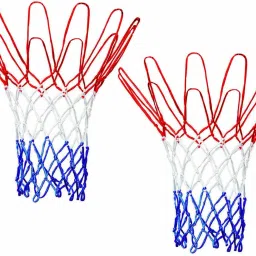 Basketball Net 2 PCS Outdoor/Indoor Net (12 Loops) (Red+White+Blue) BBN1 Basketball Net-5
