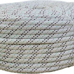 UIAA CERTIFIED Kernmantle Static Braided Rope 10.5MM (100Mtr) White with black tracer-23