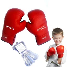 Boxing Glove for Kids with Mouth Guard (Suitable For 9 year to 12 years Boys) Boxing Gloves-image-2
