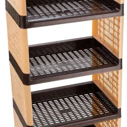 sorath Rectangular 5 Layer Multipurpose Shelf Stand Basket Rack Trolley Plastic Kitchen Trolley image 2
