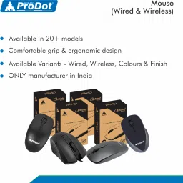 PRODOT 195 High-Performance Ergonomic Design Curvy Universal Compatibility Wired Ambidextrous OpticalGaming Mouse image 4