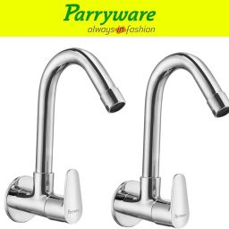 Uno Wall Mounted Sink Cock with Swivel Spout set of 2 pic 034 Wall Mounted Sink Cock with Swivel Spout Sink Tap Faucet-image-42