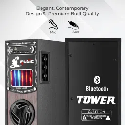 RZG Multimedia Tower Speaker Party Speaker system 120 W Bluetooth Party Speaker image 5