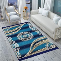 Blue, Gold Acrylic Carpet-27