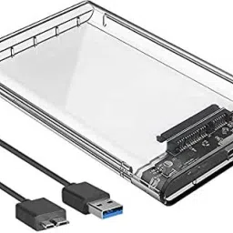 spincart SATA to USB 3.0 External Hard Drive Enclosure HDD/SSD, Transparent Hard Disk Box 2.5 inch Hard Drive Enclosure-3
