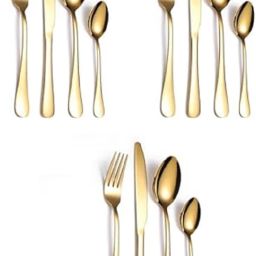 Elegant Gold Stainless Steel Spoon Set for Refined Dining of 3 (12Pcs) Stainless Steel Cutlery Set-30