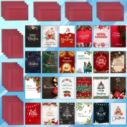 2x2.9inches Merry Christmas A8 XXSmall Printed Gift Tag Folded Blank Inside Greeting Card-image-45