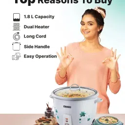 usha RC18GS2 Electric Rice Cooker with Steaming Feature image 4